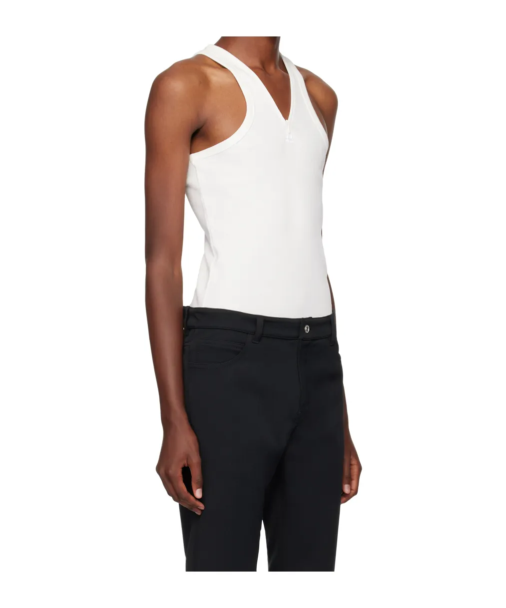 Logo-Embroidered V-Neck Top