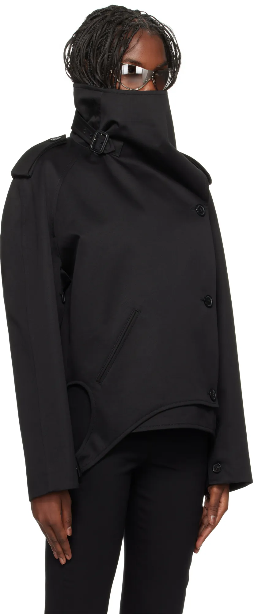 Oblique Short Trench Coat