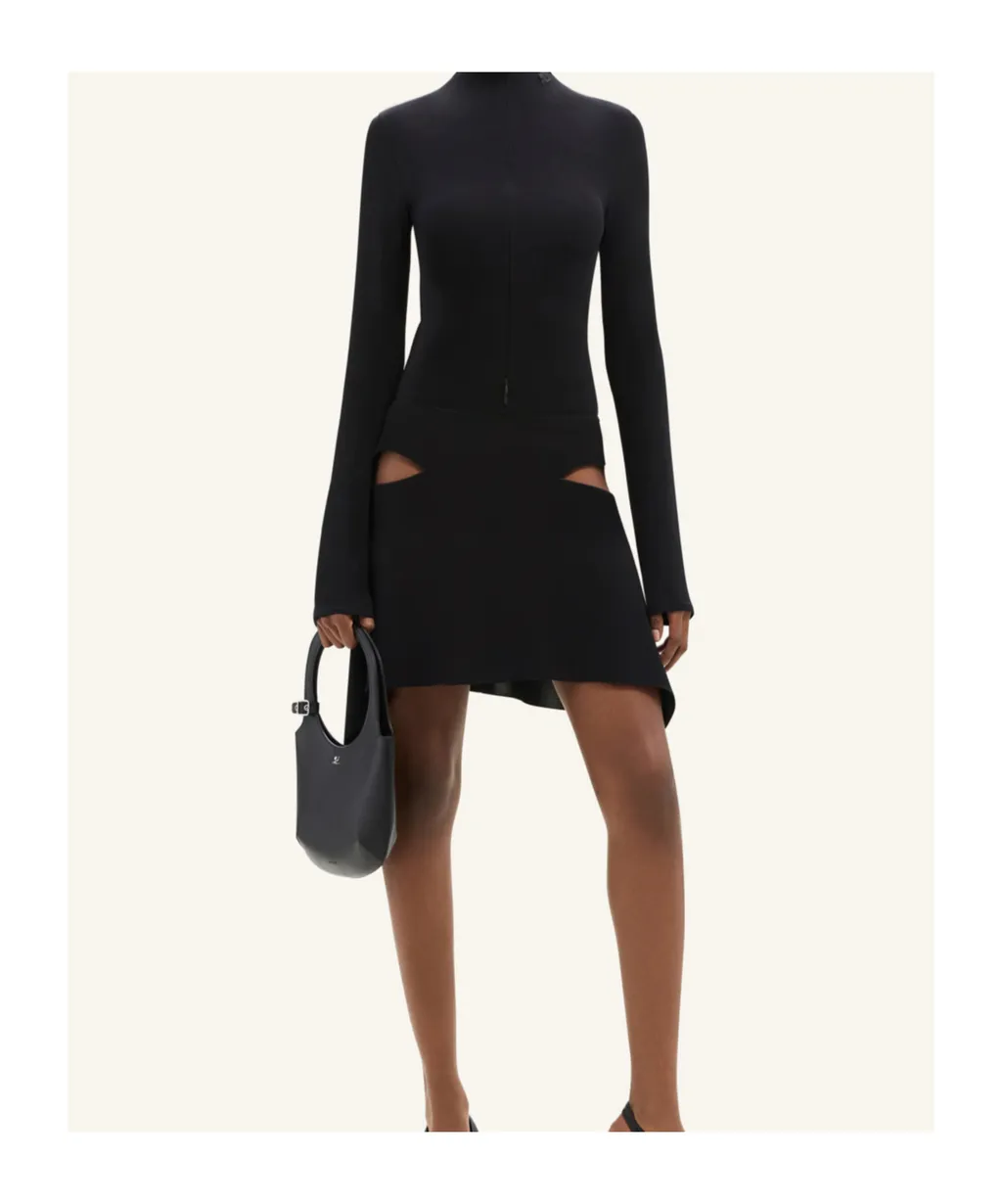 Cut-Out Draped Miniskirt