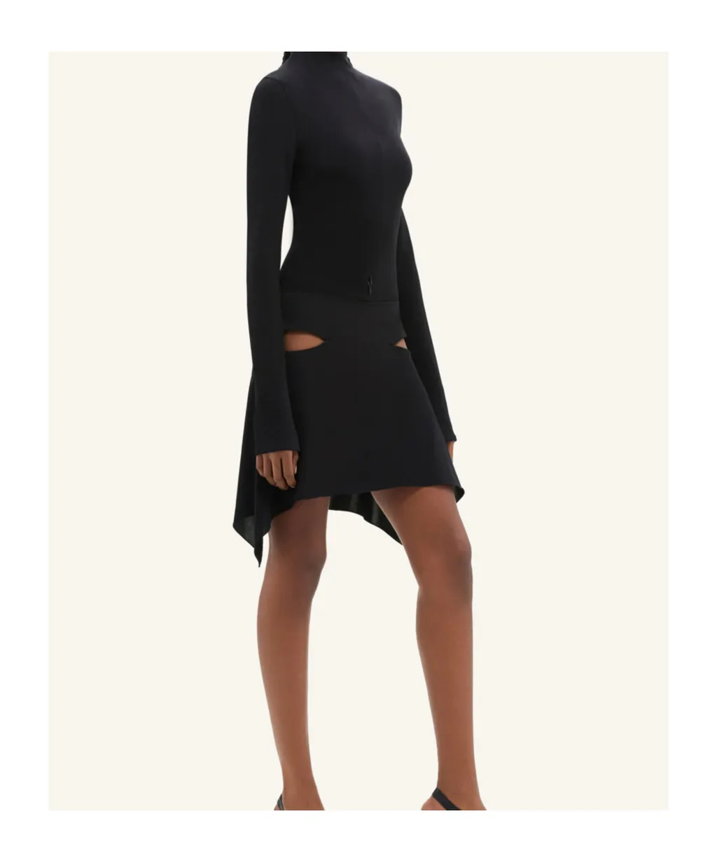 Cut-Out Draped Miniskirt