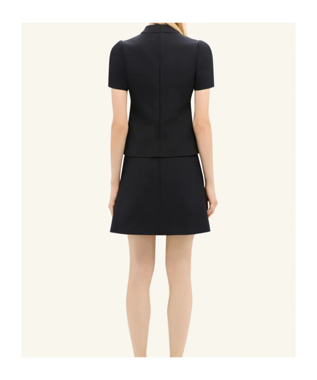 Mid-Rise Zip-Detailed Twill Mini Skirt