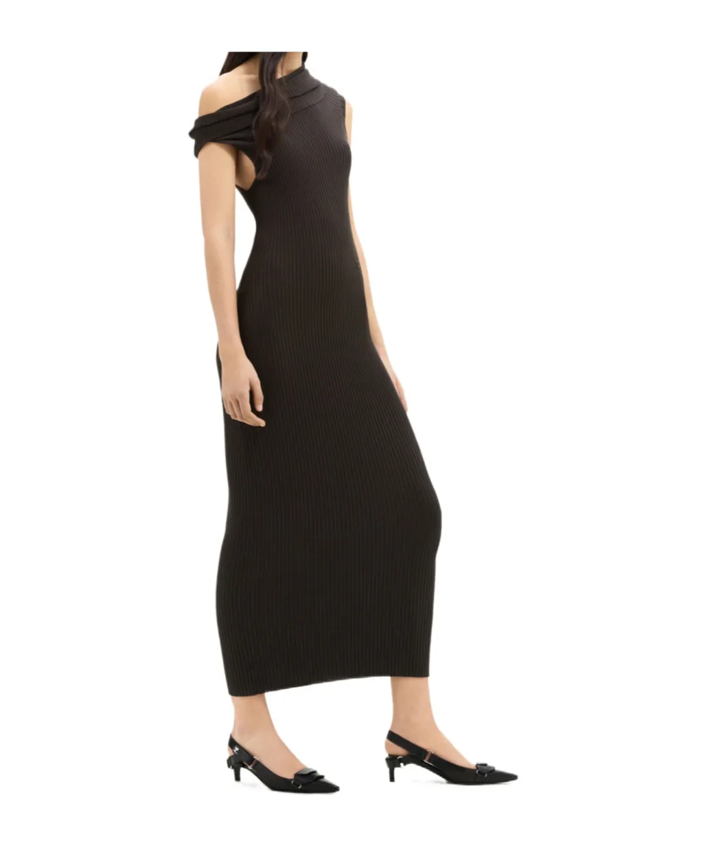 Twist Rib Knit Long Dress