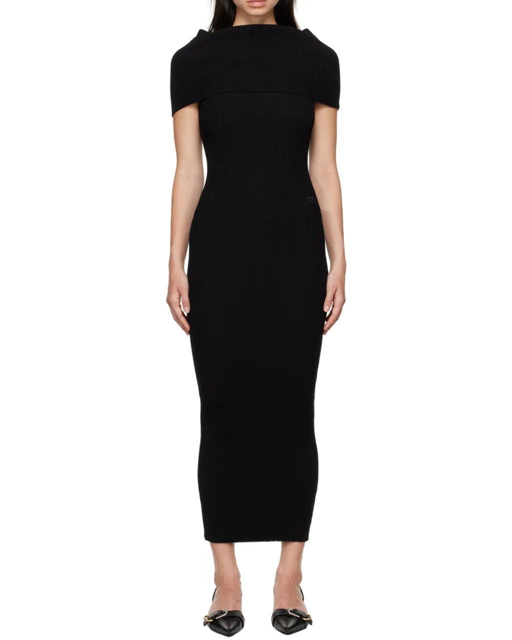 Twist Rib-Knit Long Dress