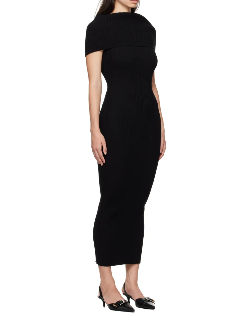 Twist Rib-Knit Long Dress