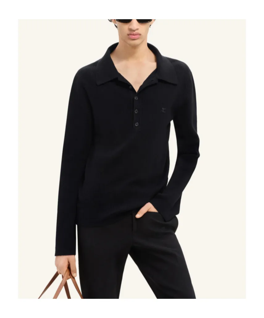 Logo Embroidered Knit Polo Shirt