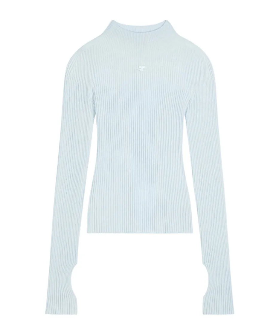 Engineered Light Rib Mock Neck Jumper