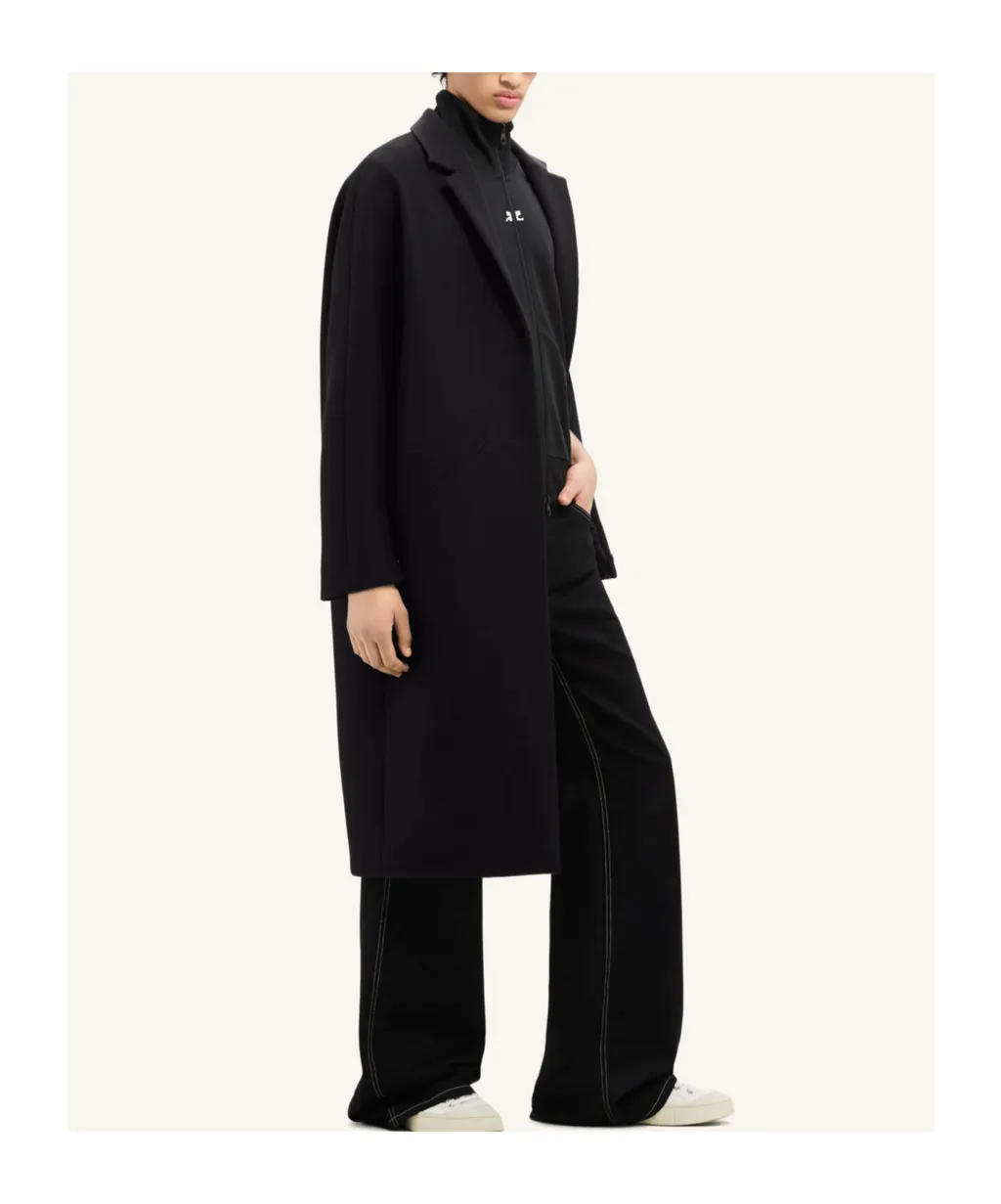 Cocoon Single-Breasted Long Coat