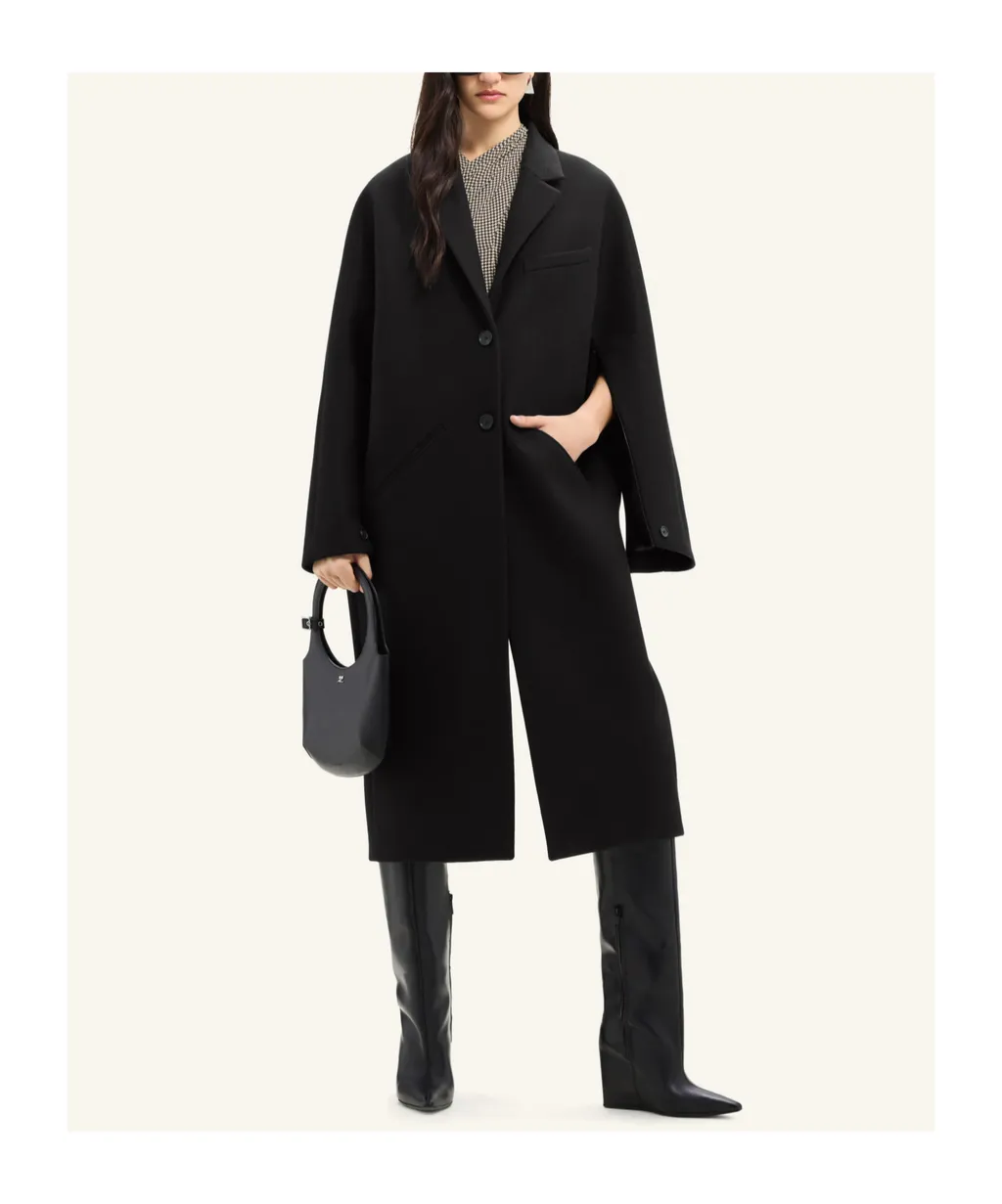 Cocoon Single-Breasted Long Coat