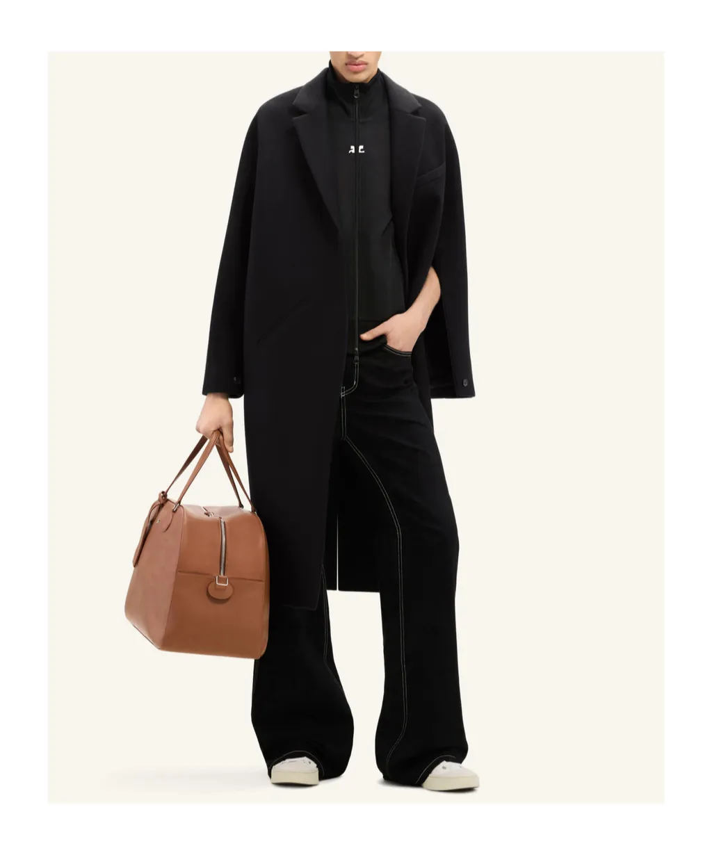 Cocoon Single-Breasted Long Coat