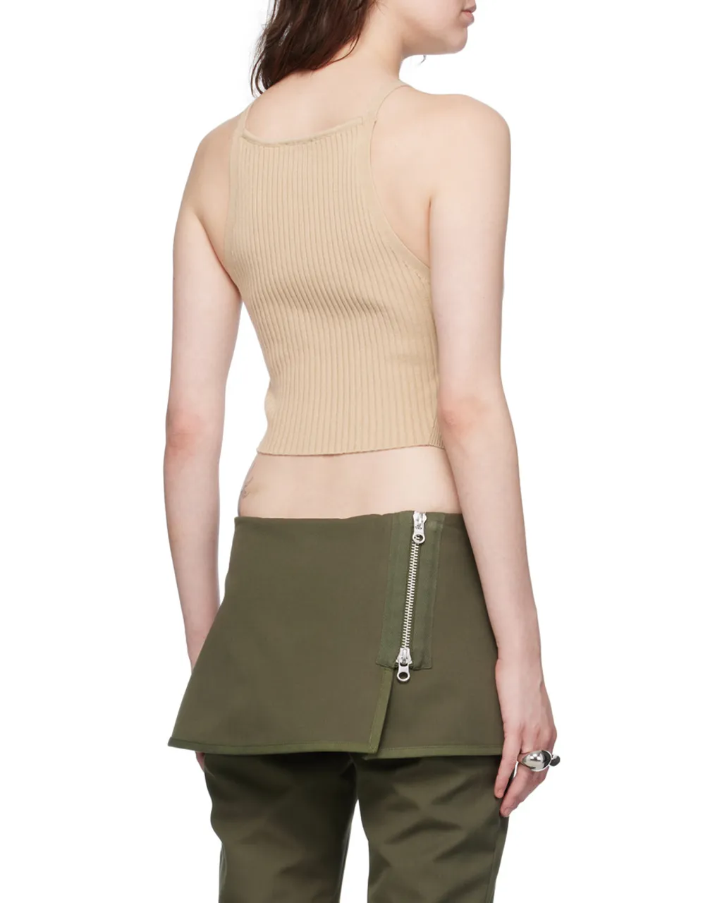 Pointy Rib-Knit Tank Top