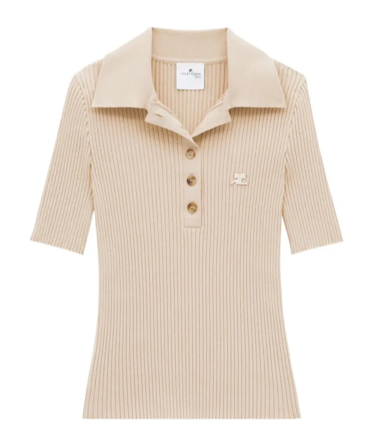 Iconic Rib Knit Polo Shirt
