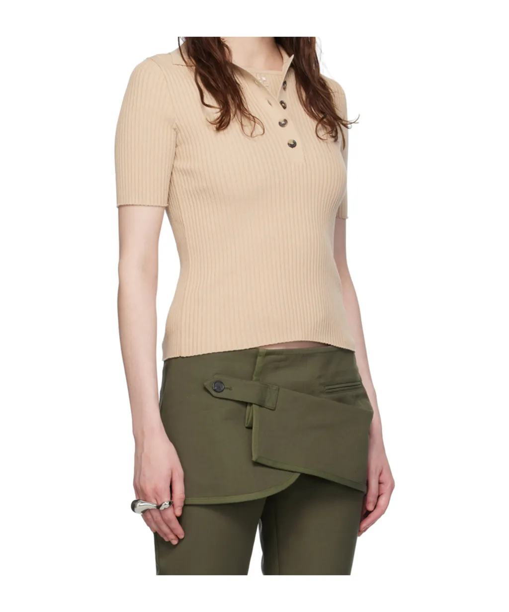 Iconic Rib Knit Polo Shirt