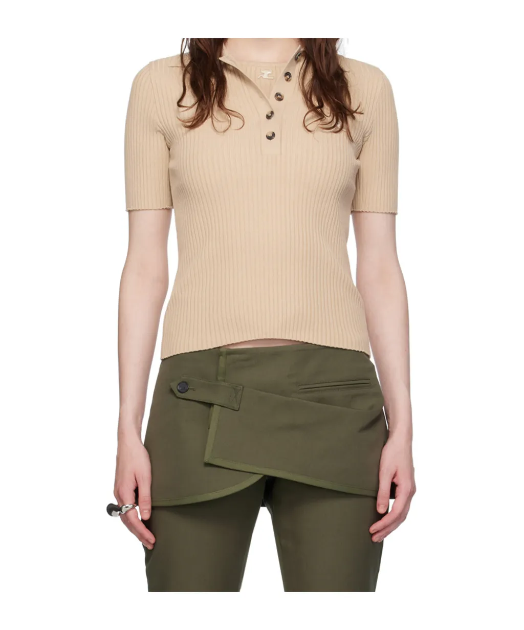 Iconic Rib Knit Polo Shirt