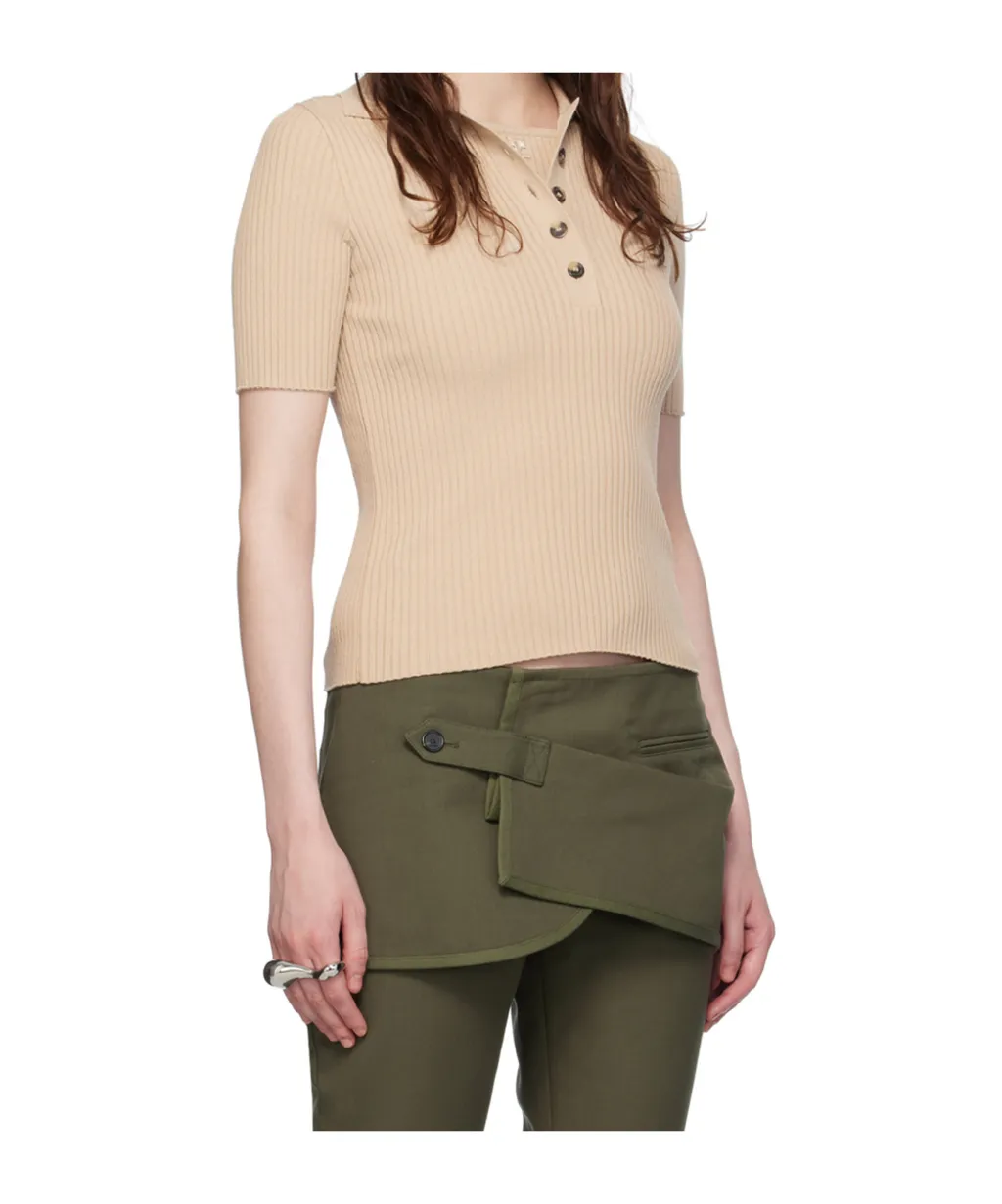 Iconic Rib Knit Polo Shirt