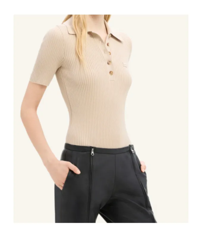 Iconic Rib Knit Polo Shirt