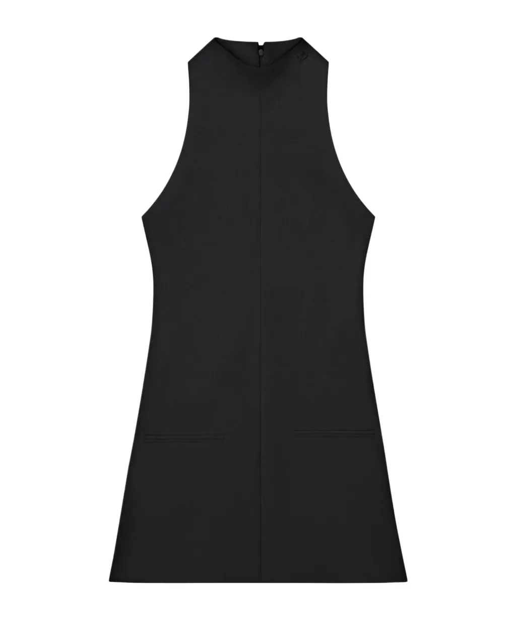 Sleeveless Twill A-Line Dress