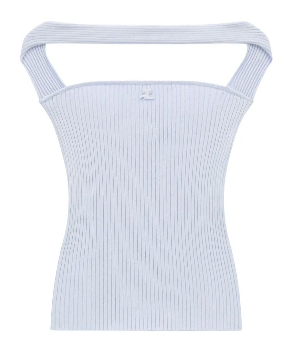Cut-Out Ribbed Knit Top