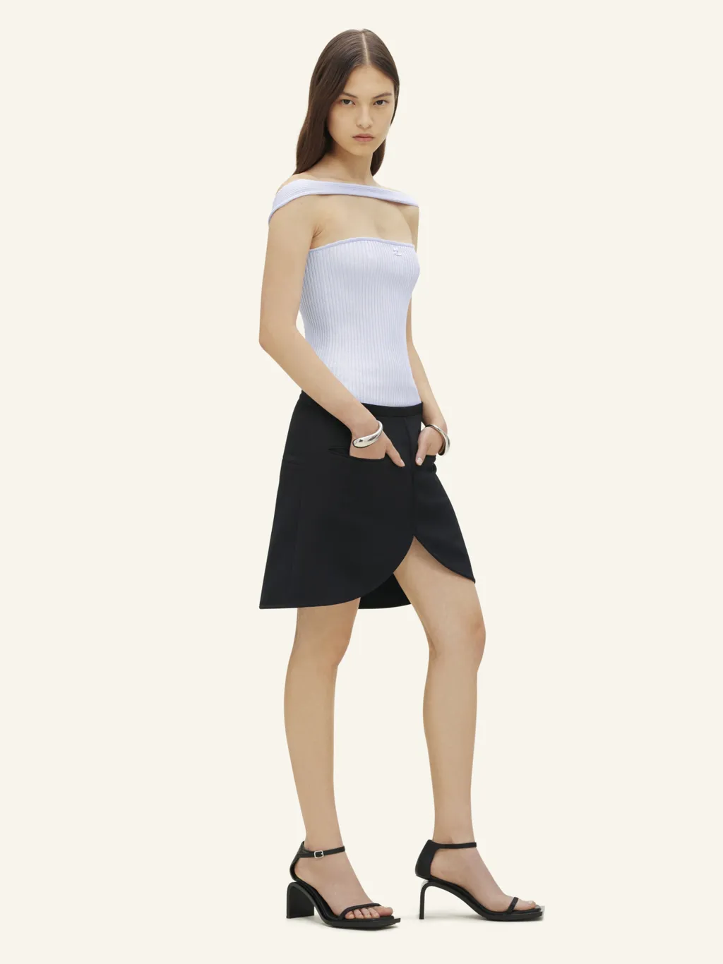 Cut-Out Ribbed Knit Top