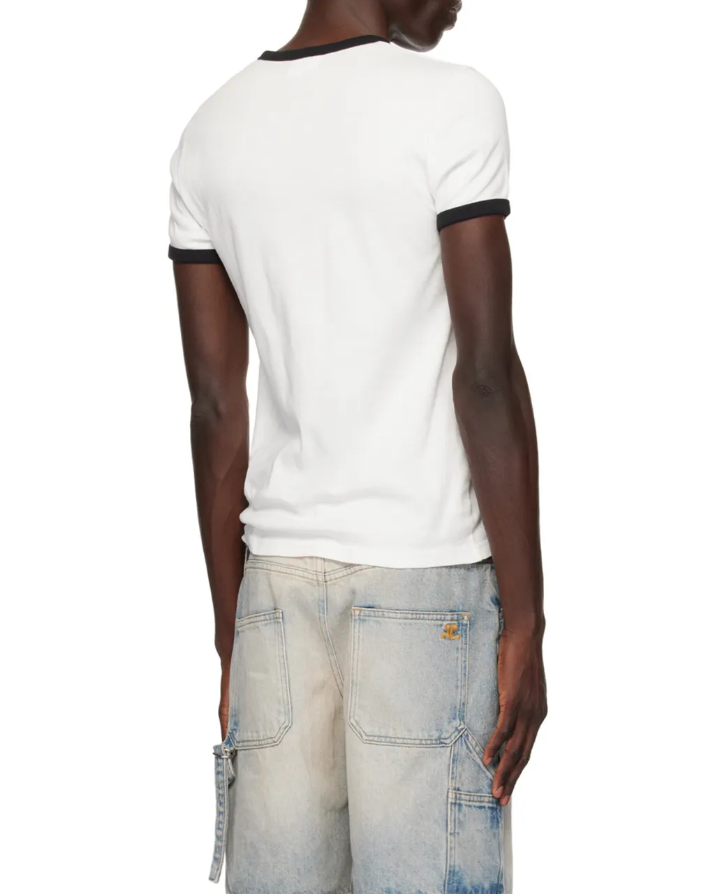 Contrast Crewneck Straight Hem T-Shirt