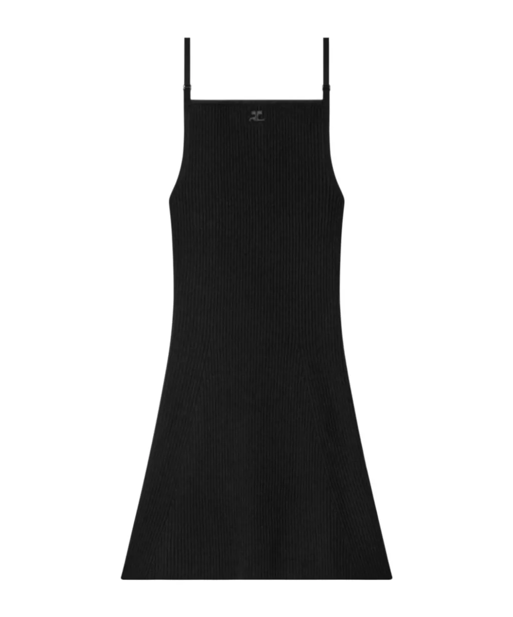 Sleeveless Ribbed-Knit Mini Dress