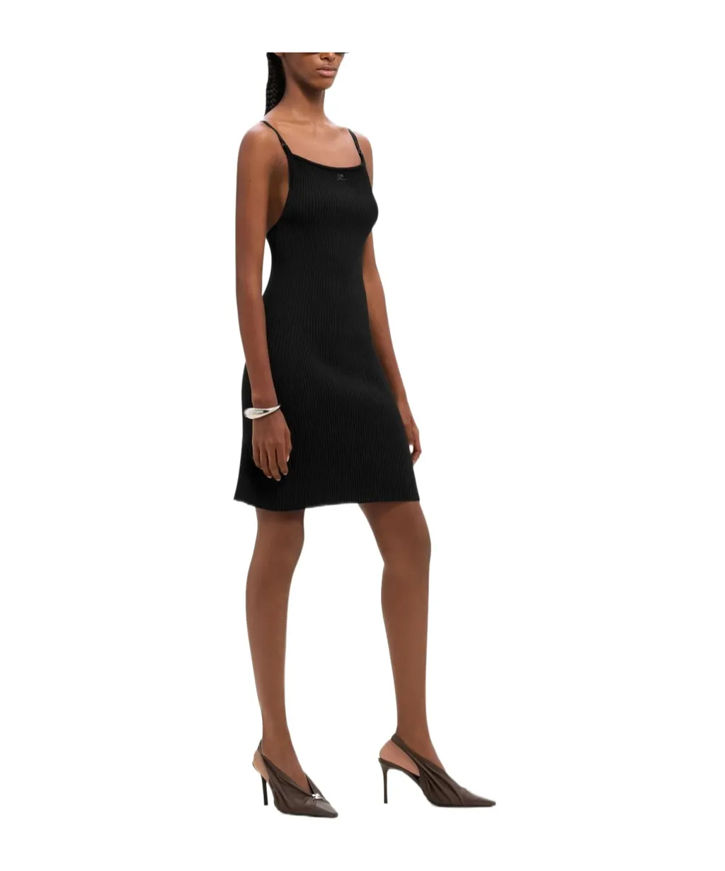 Sleeveless Ribbed-Knit Mini Dress