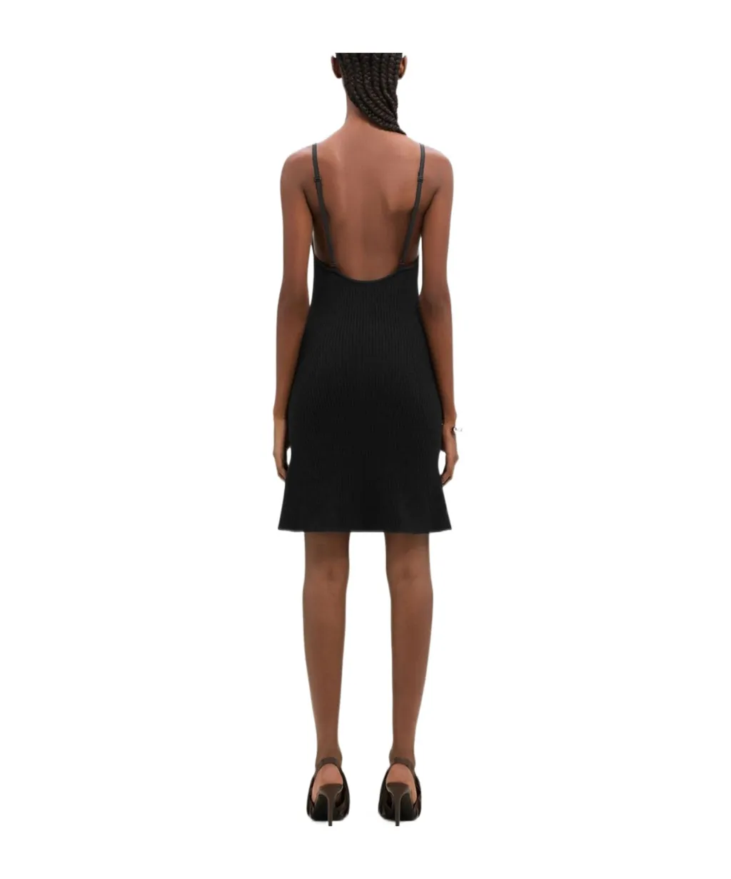Sleeveless Ribbed-Knit Mini Dress