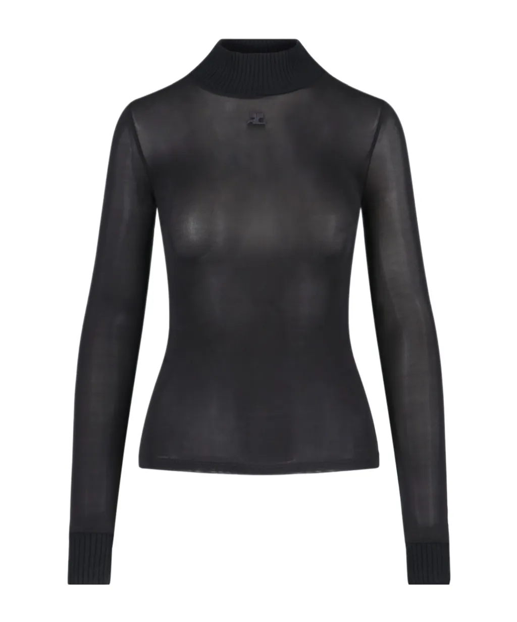 Logo Embroidered High Neck Jumper