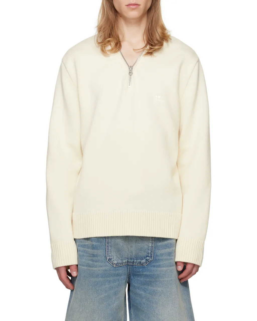 Zipped V-Neck Jumper