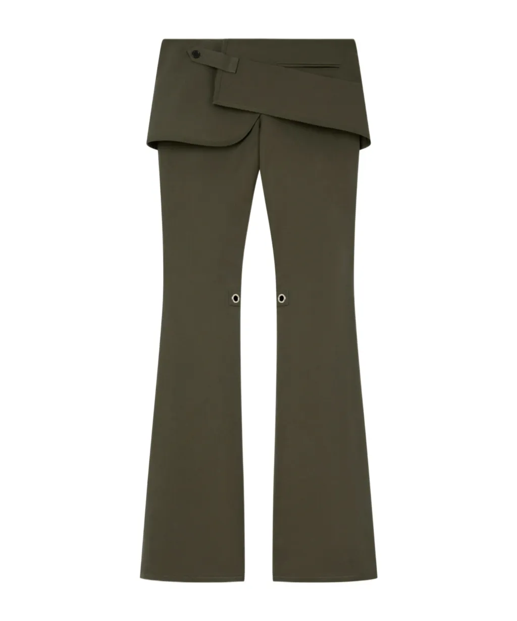 Layered-Skirt Bootcut Trousers