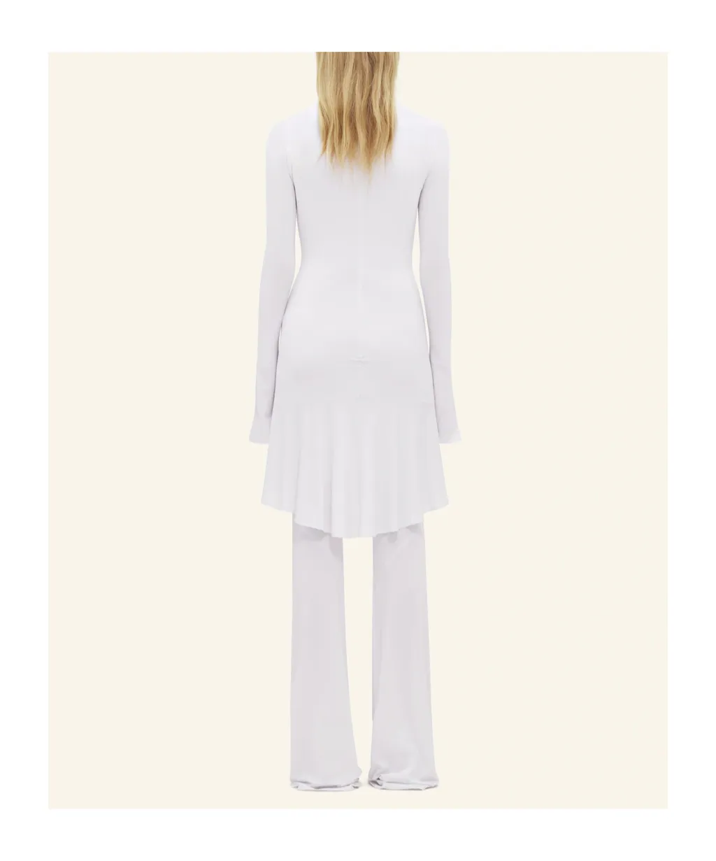 High-Neck Long-Sleeve Midi Dress