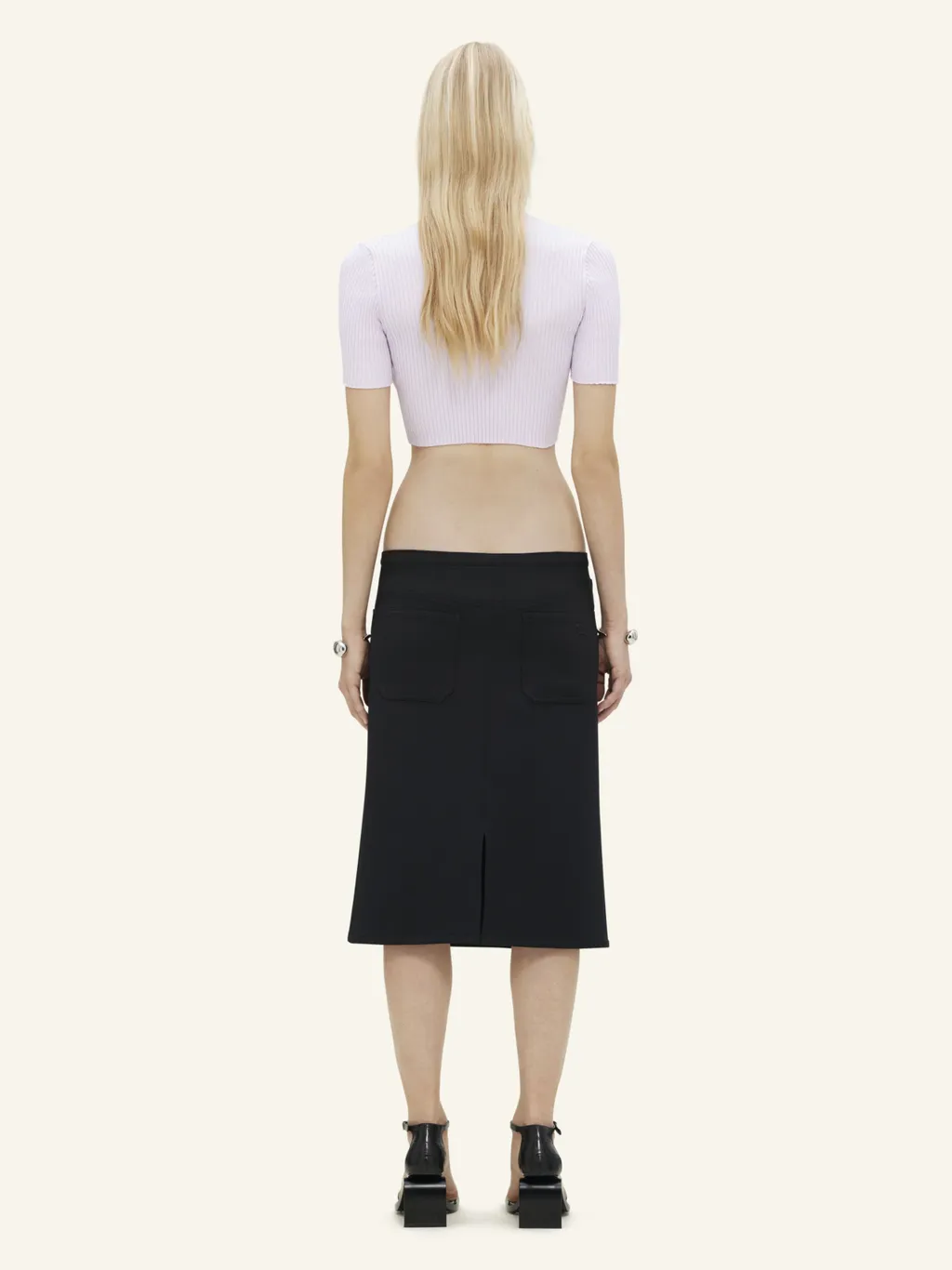 V-Neck Cropped Knitted Top