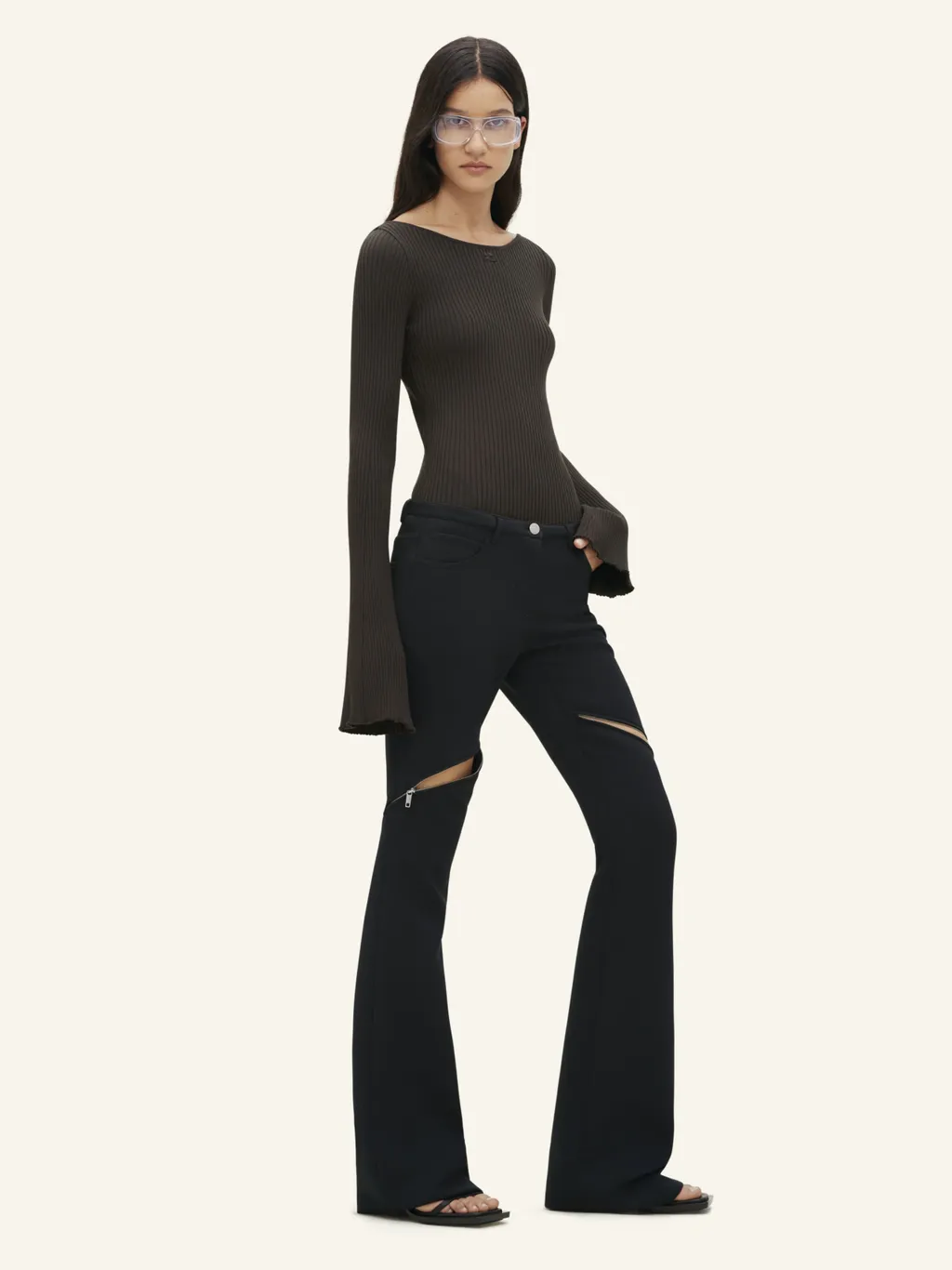 Leg Trim Zipper Casual Pants