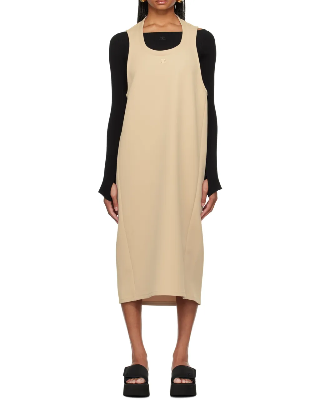 Logo-Patch Midi Dress