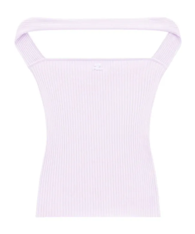 Cut-Out Ribbed Knit Top