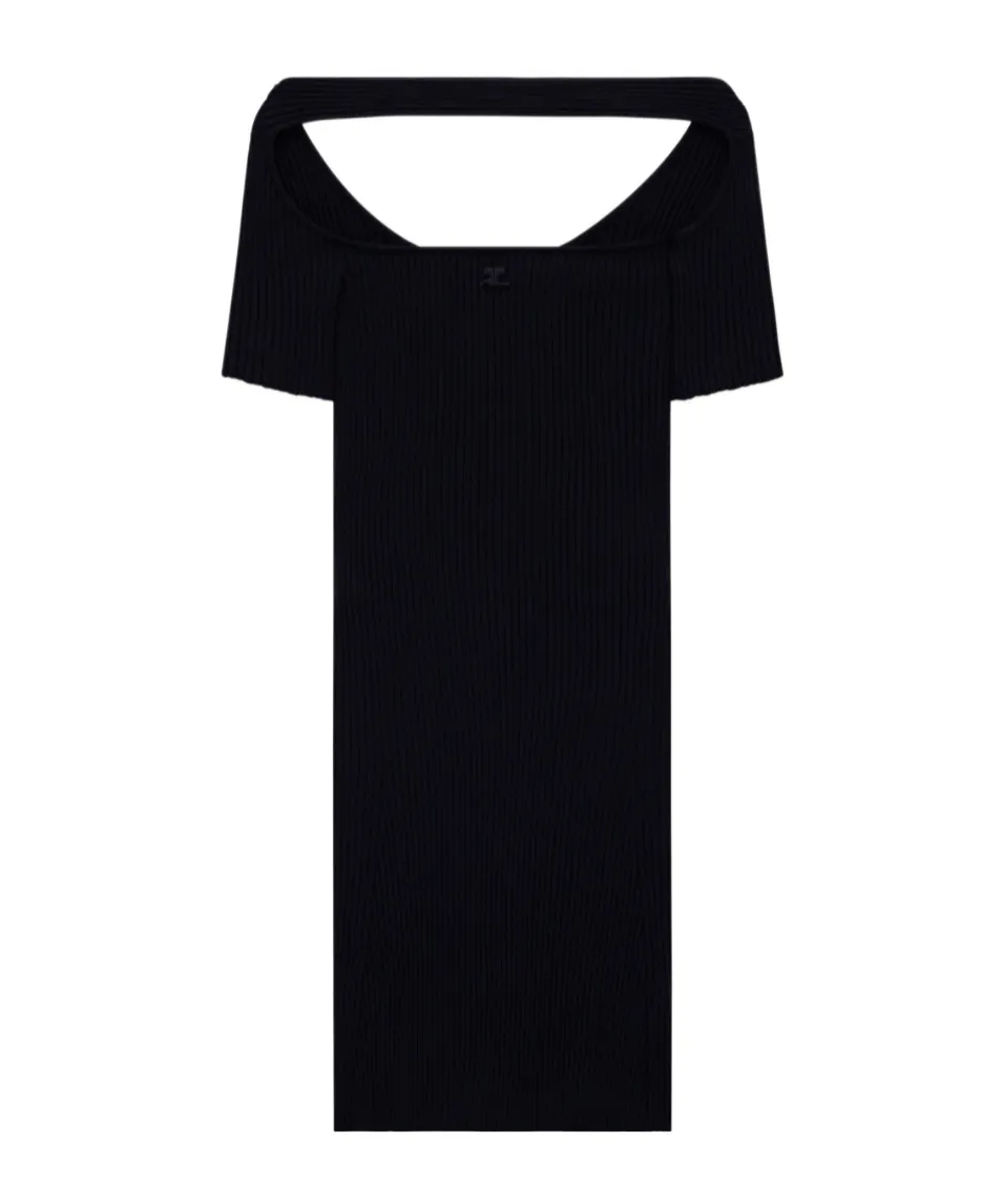 Hyperbole Rib Knit Polo Dress