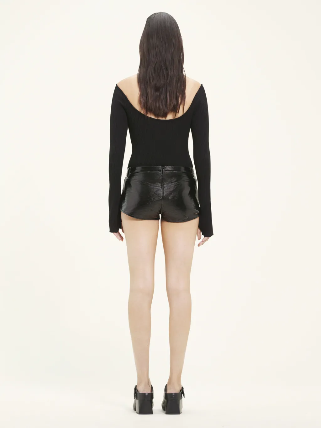 Cut-Out Zip-Up Mini Shorts