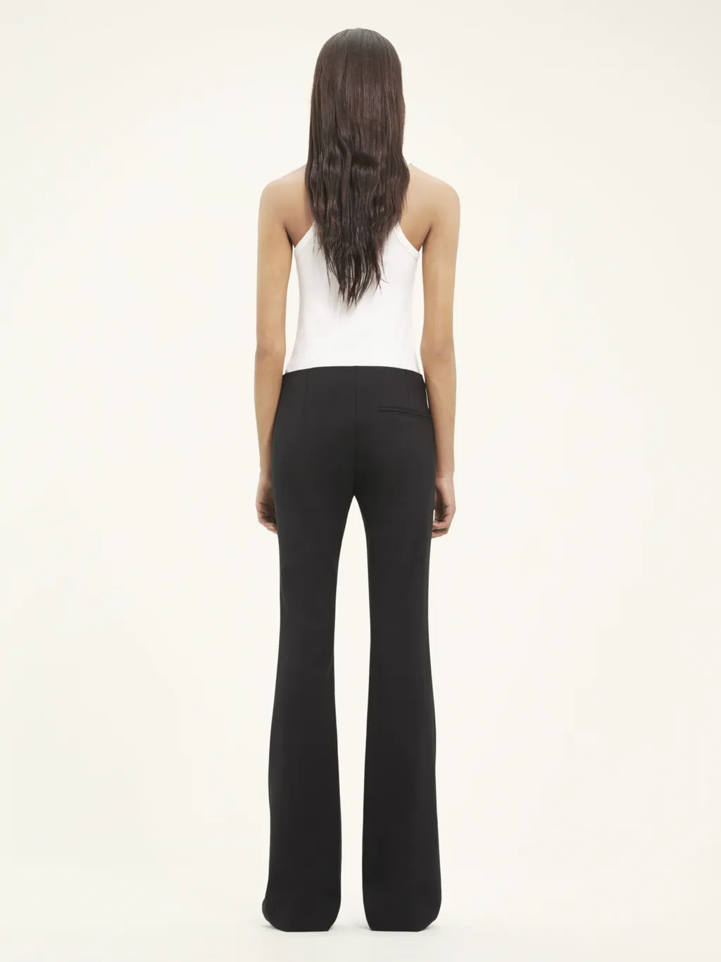 Twist-Front Bootcut Wool Trousers