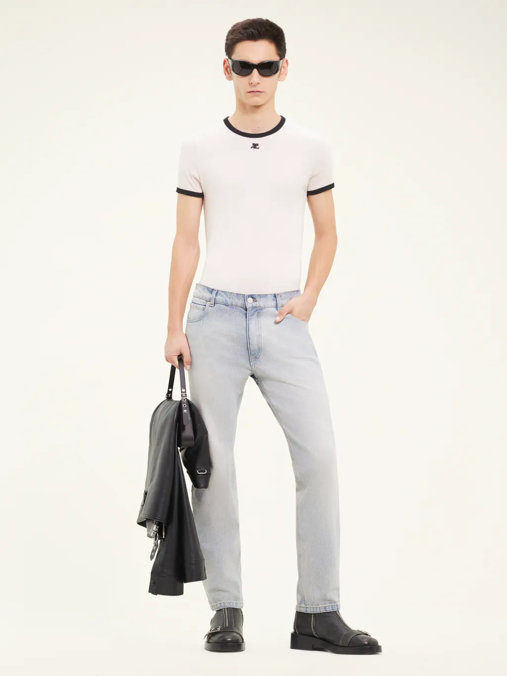 Logo Embroidered Straight Leg Jeans