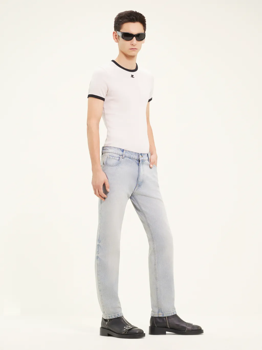 Logo Embroidered Straight Leg Jeans