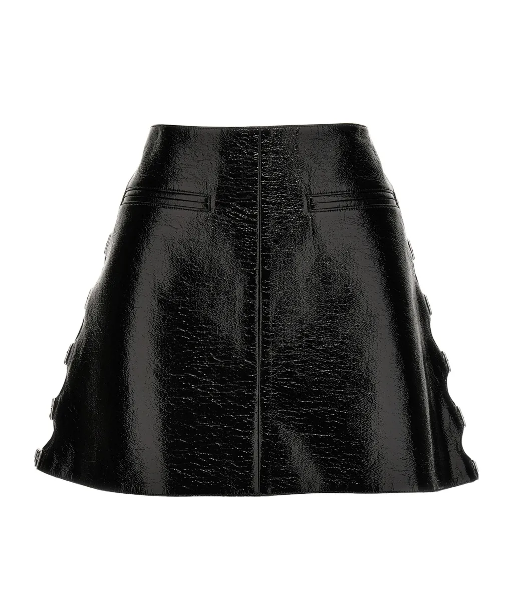 Multi Sangle Vinyl Mini Skirt