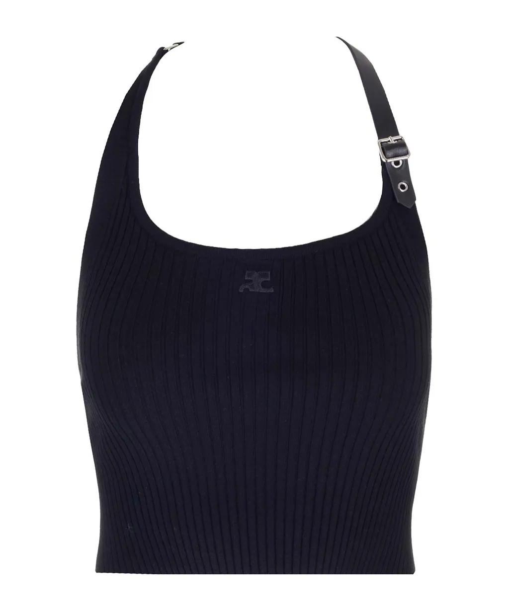 Holistic Buckle Rib Knit Tank Top