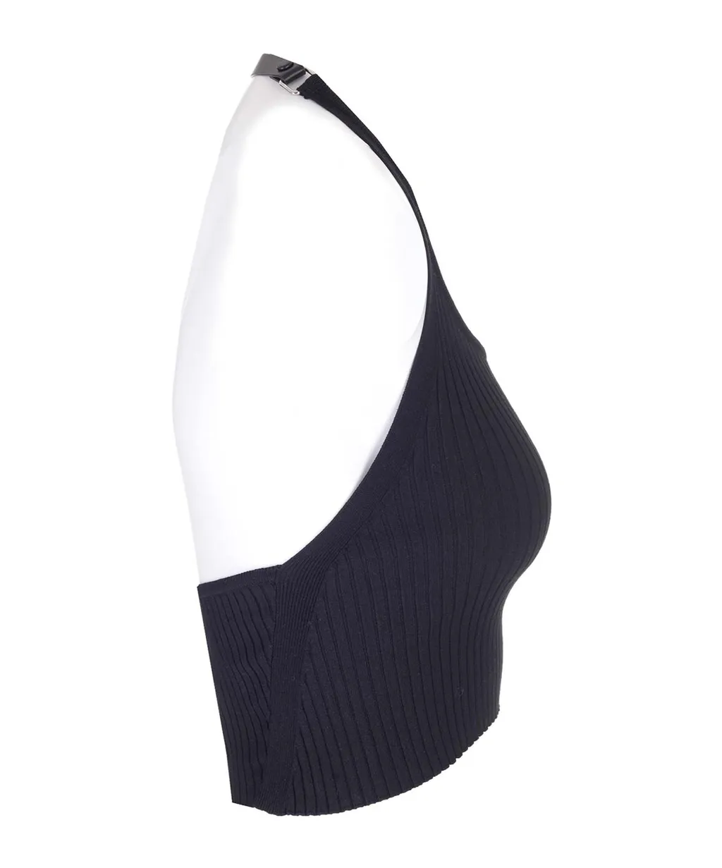 Holistic Buckle Rib Knit Tank Top