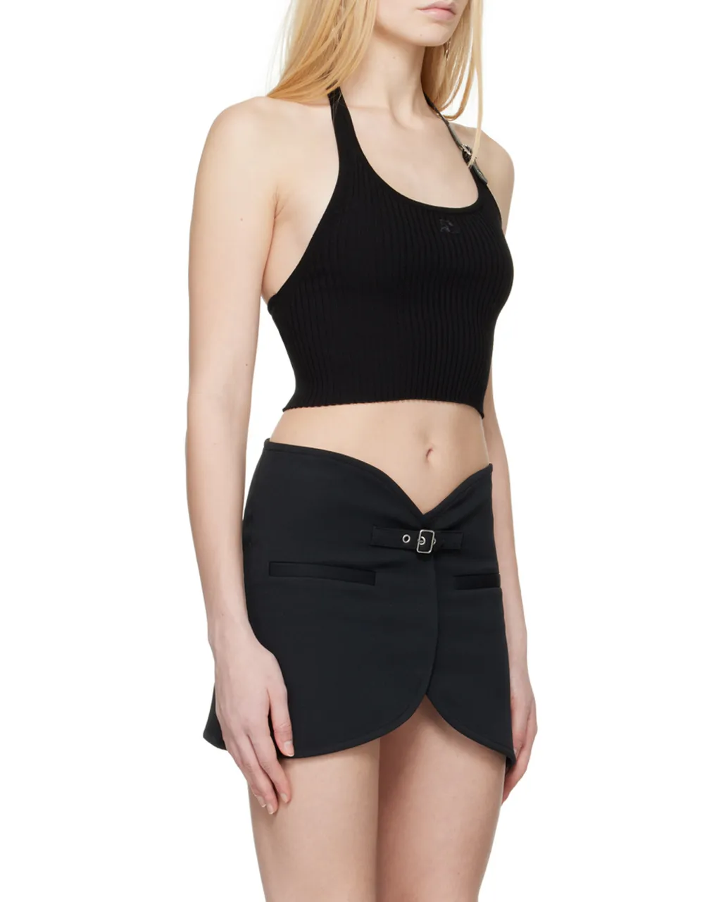 Holistic Buckle Rib Knit Tank Top