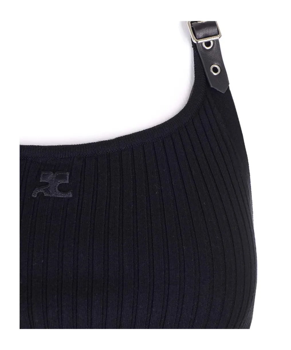 Holistic Buckle Rib Knit Tank Top