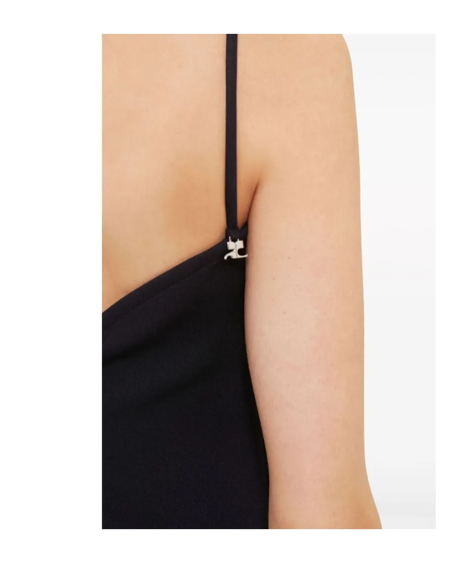 Ellipse Buckle-Strap Twill Dress