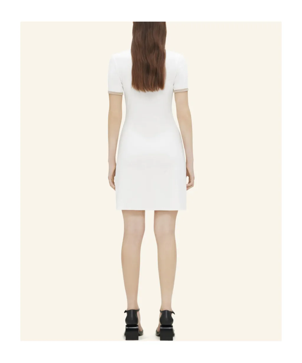 Contrast V-Neck Mini Dress