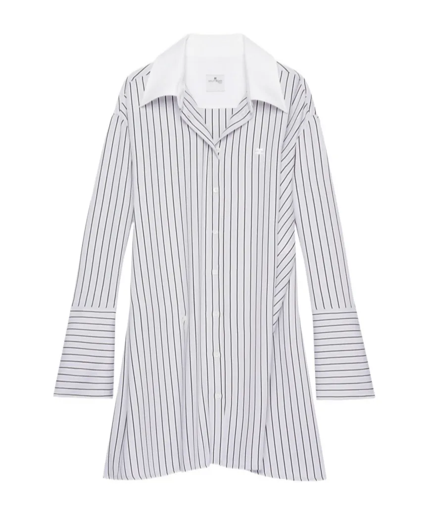 Logo-Patch Striped Shirt