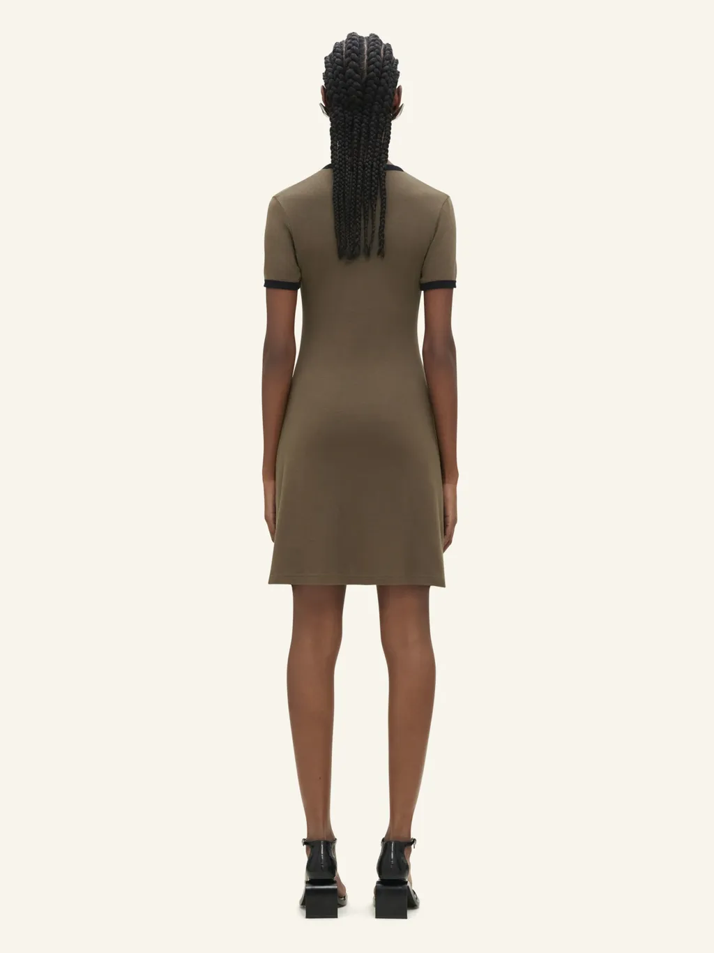 Contrast V-Neck Mini Dress