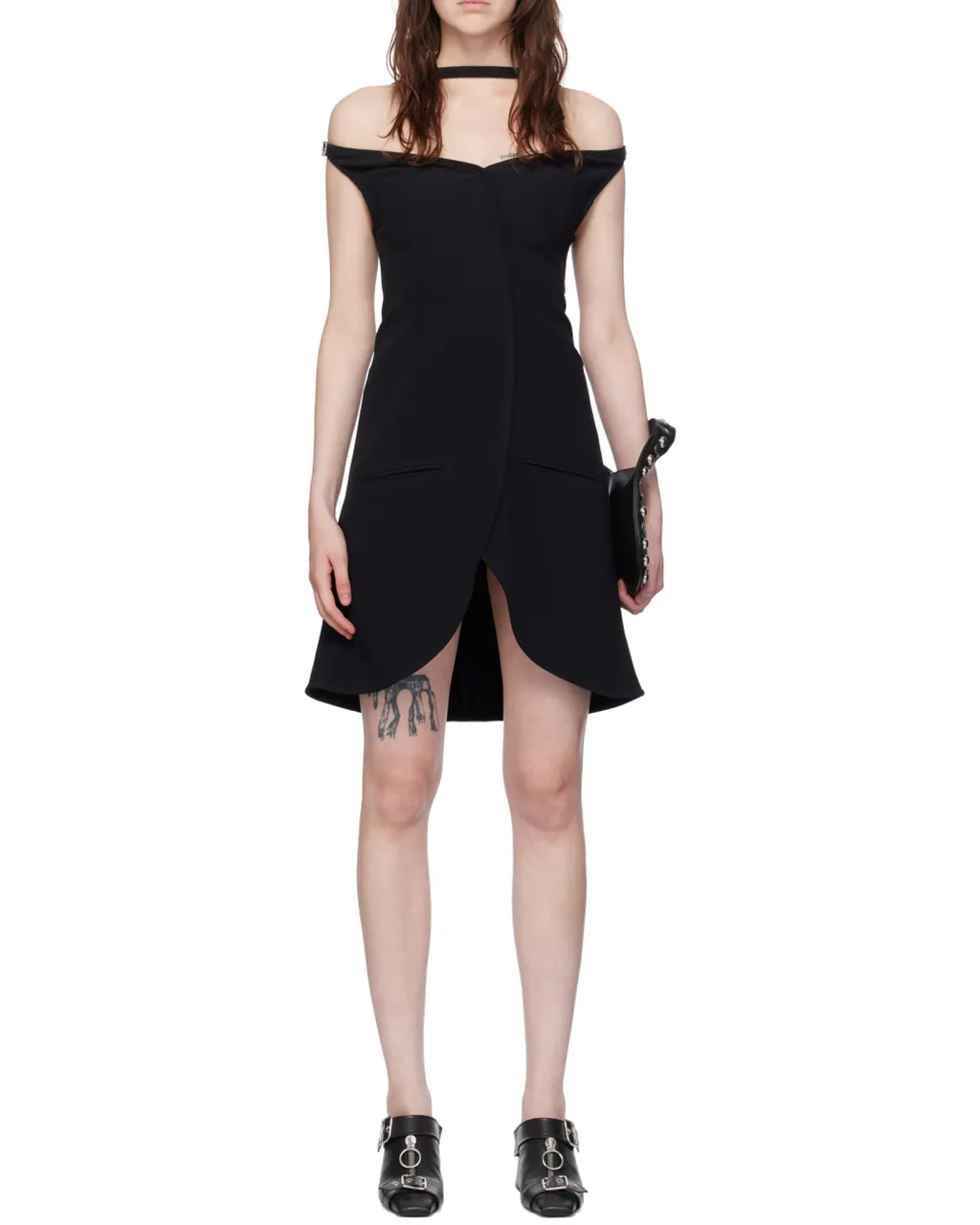 Ellipse Crepe Bustier Mini Dress