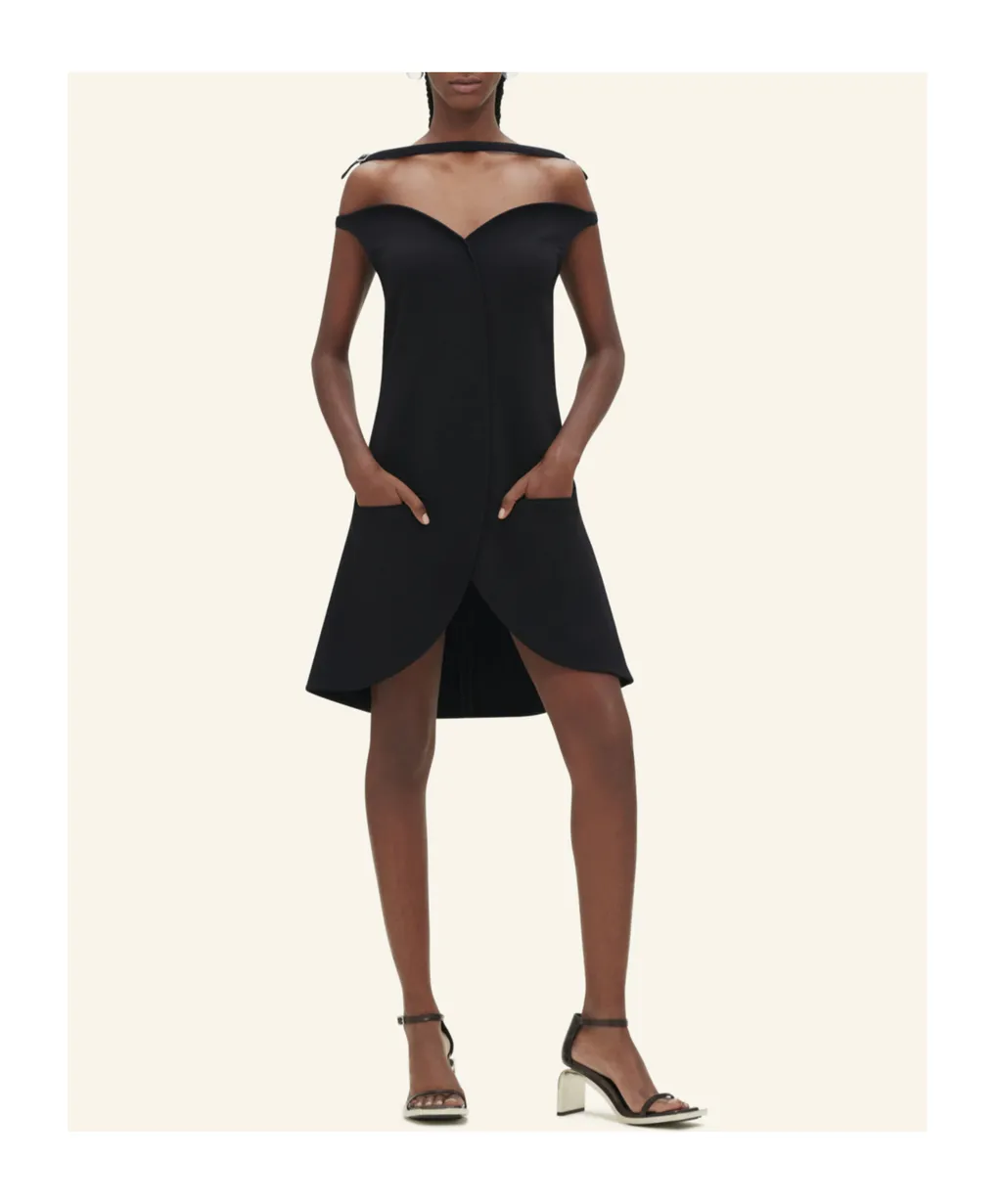 Ellipse Crepe Bustier Mini Dress